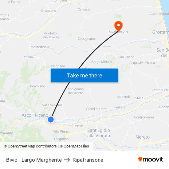 Bivio - Largo Margherite to Ripatransone map