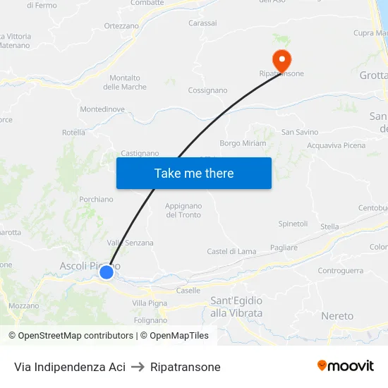 Via Indipendenza Aci to Ripatransone map