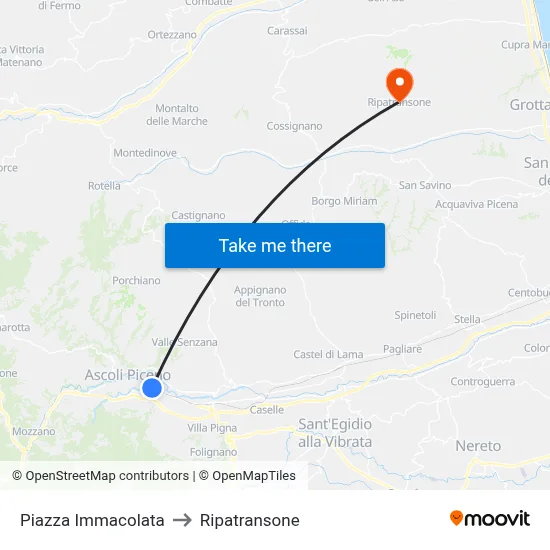Immacolata Square to Ripatransone map