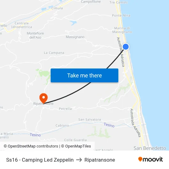 SS16 - Led Zeppelin Camping to Ripatransone map