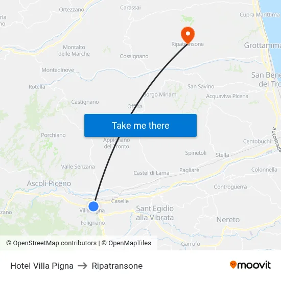 Hotel Villa Pigna to Ripatransone map