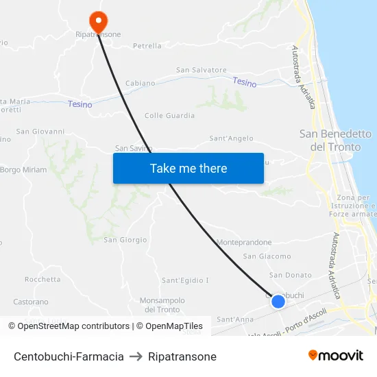 Centobuchi-Farmacia to Ripatransone map