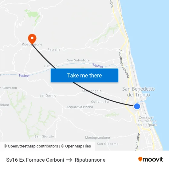 SS16 Former Cerboni Factory to Ripatransone map