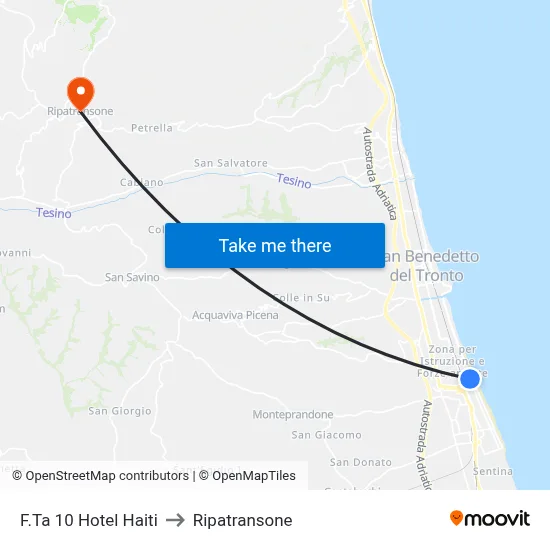 Stop 10 Hotel Haiti to Ripatransone map