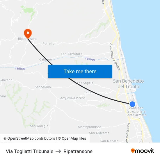 Togliatti Street Court to Ripatransone map