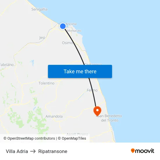 Villa Adria to Ripatransone map