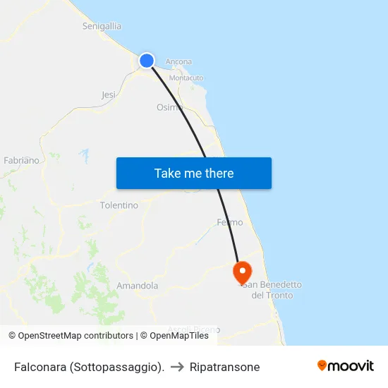 Falconara (Sottopassaggio). to Ripatransone map