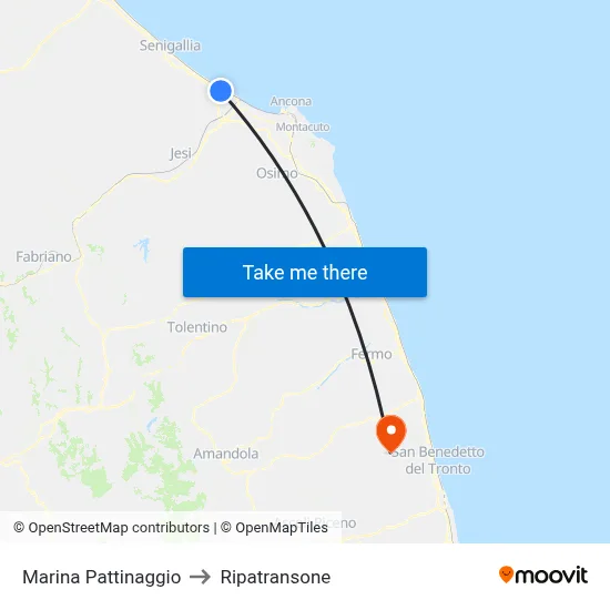 Marina  Pattinaggio to Ripatransone map