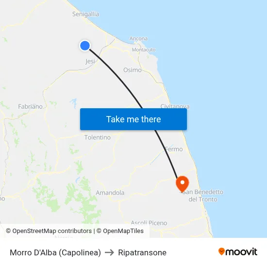 Morro D'Alba (Terminal) to Ripatransone map