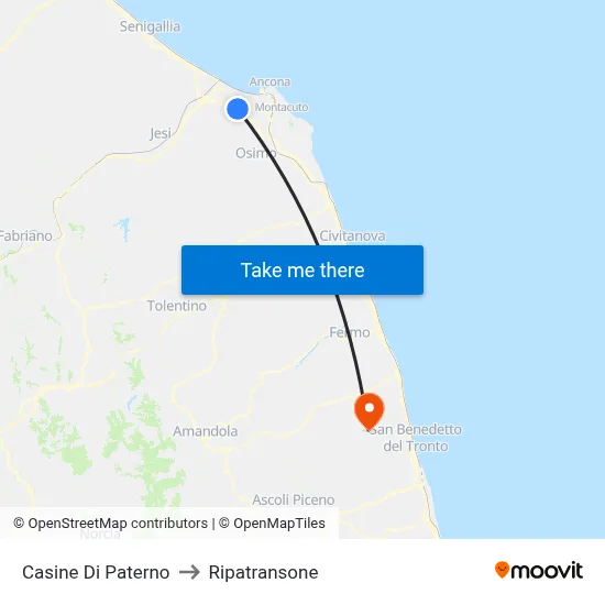 Casine Di Paterno to Ripatransone map
