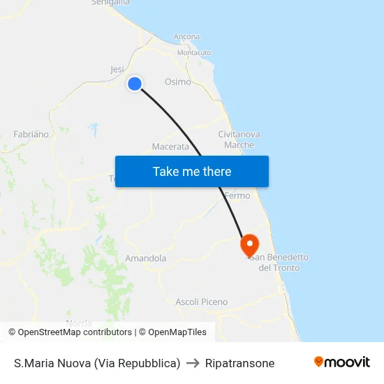 S.Maria Nuova (Via Repubblica) to Ripatransone map