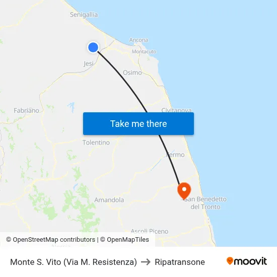 Monte S. Vito (Resistance Martyrs Street) to Ripatransone map