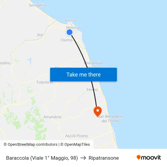 Baraccola (1st May Avenue, 98) to Ripatransone map