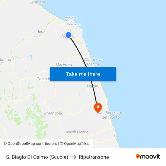 San Biagio Di Osimo (Schools) to Ripatransone map