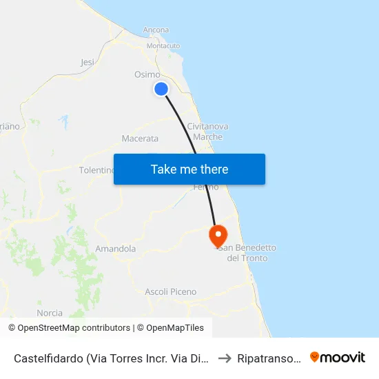 Castelfidardo (Torres-Diaz Streets Junction) to Ripatransone map