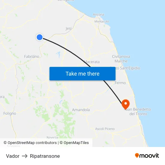 Vador to Ripatransone map