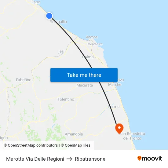 Marotta Via Delle Regioni to Ripatransone map