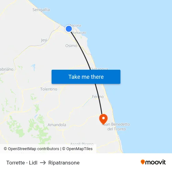 Torrette - Lidl to Ripatransone map