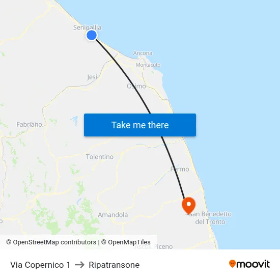 Via Copernico 1 to Ripatransone map