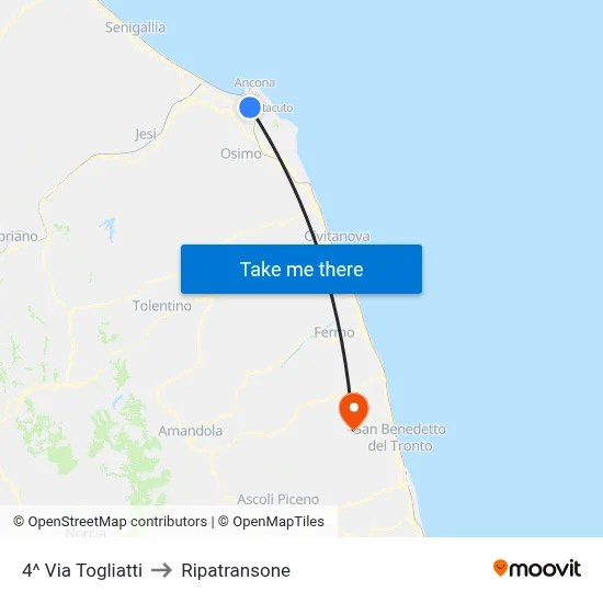 4th Via Togliatti to Ripatransone map