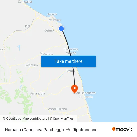 Numana (Capolinea-Parcheggi) to Ripatransone map
