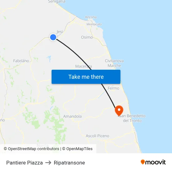 Pantiere Square to Ripatransone map