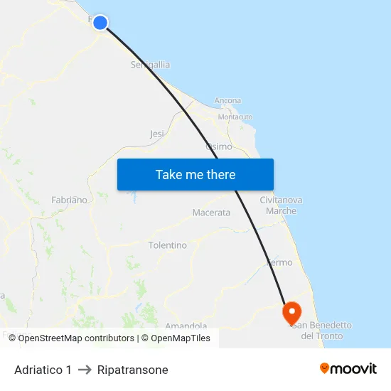 Adriatico 1 to Ripatransone map