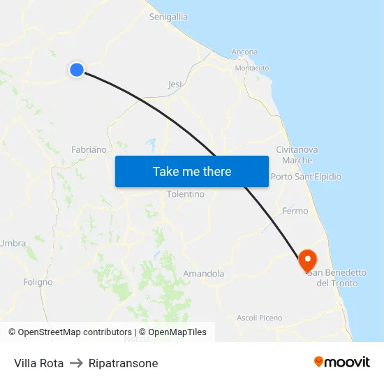 Villa Rota to Ripatransone map