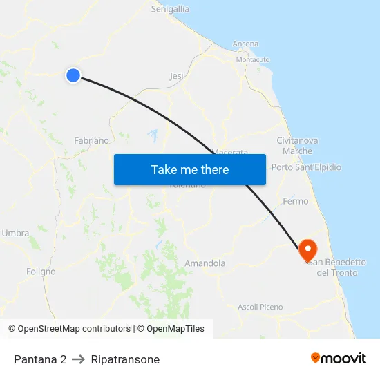 Pantana 2 to Ripatransone map