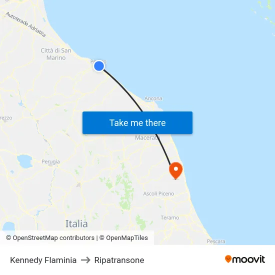 Kennedy Flaminia to Ripatransone map