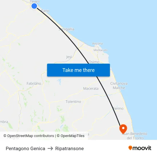 Pentagono Genica to Ripatransone map