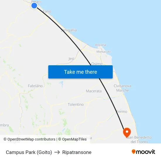 Campus Park (Goito) to Ripatransone map