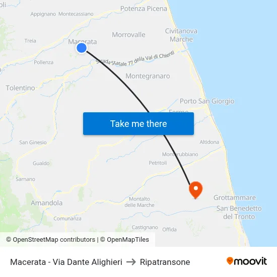 Macerata - Dante Alighieri Street to Ripatransone map
