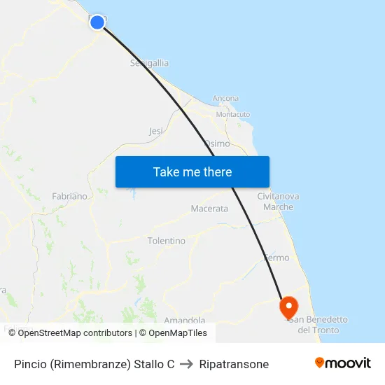 Pincio (Memorial) Bay C to Ripatransone map