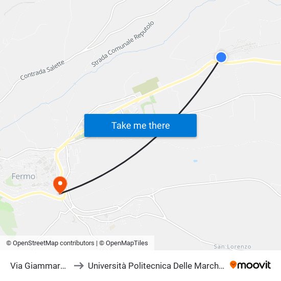 Via Giammarco Incr Via Abruzzo to Università Politecnica Delle Marche - Facoltà Di Ingegneria - Sede Di Fermo map