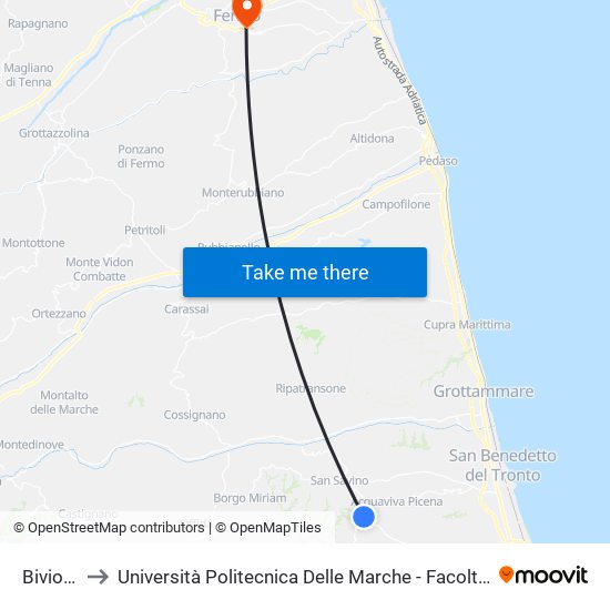 Bivio Spera to Università Politecnica Delle Marche - Facoltà Di Ingegneria - Sede Di Fermo map