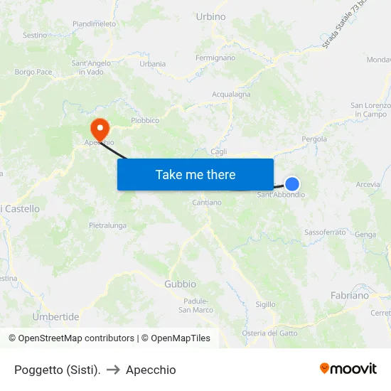 Poggetto (Sisti) to Apecchio map