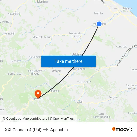 XXI January 4 (USL) to Apecchio map