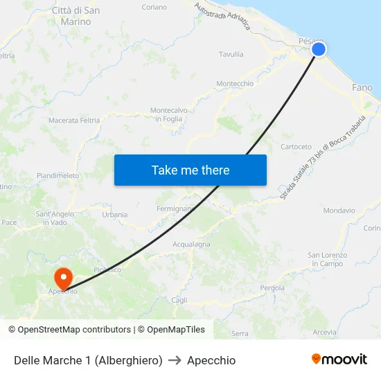 Delle Marche 1 (Hospitality School) to Apecchio map