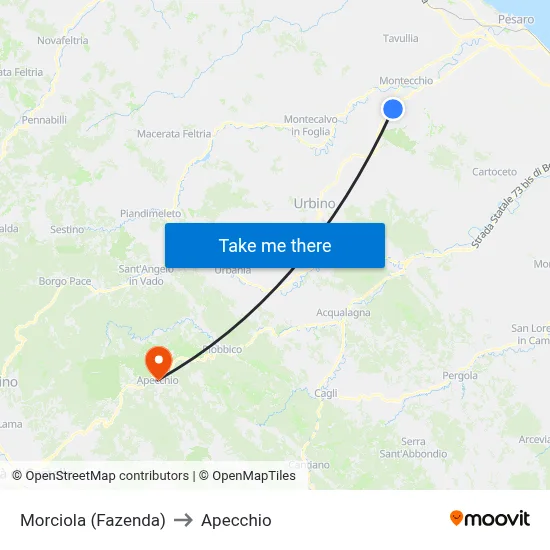 Morciola (Fazenda) to Apecchio map