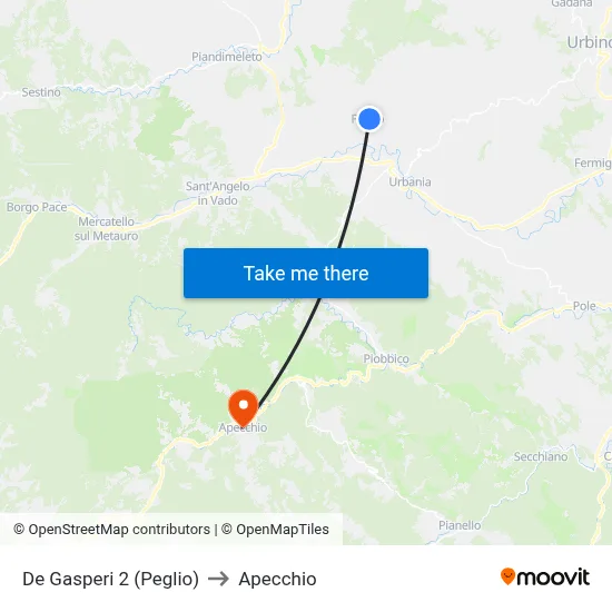 De Gasperi 2 (Peglio) to Apecchio map