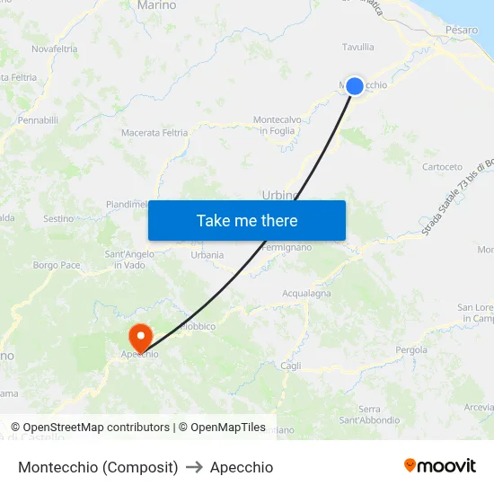 Montecchio (Composit) to Apecchio map