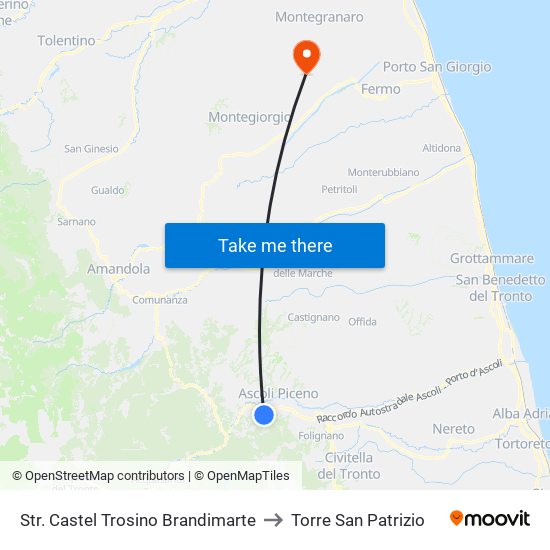 Str. Castel Trosino Brandimarte to Torre San Patrizio map