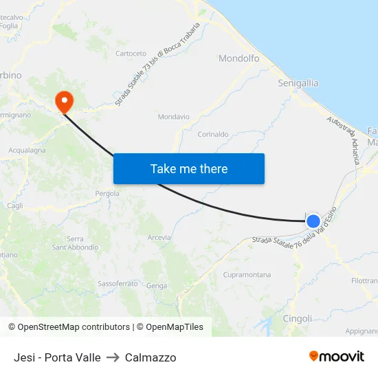 Jesi - Porta Valle to Calmazzo map