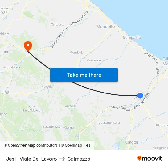 Jesi - Work Avenue to Calmazzo map