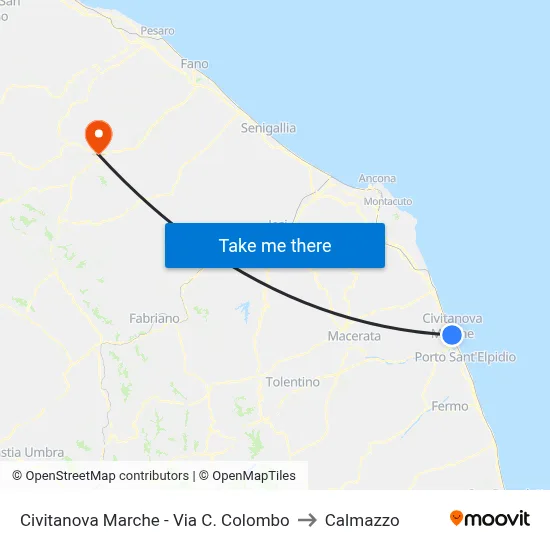 Civitanova Marche - C. Columbus Street to Calmazzo map