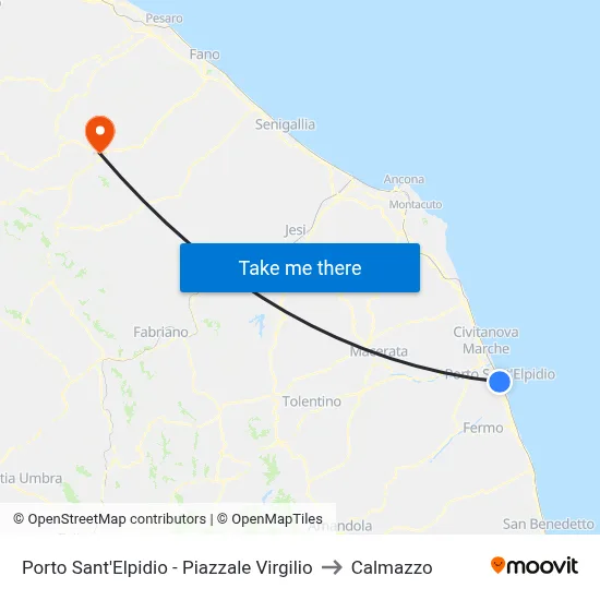 Porto Sant'Elpidio - Virgilio Square to Calmazzo map
