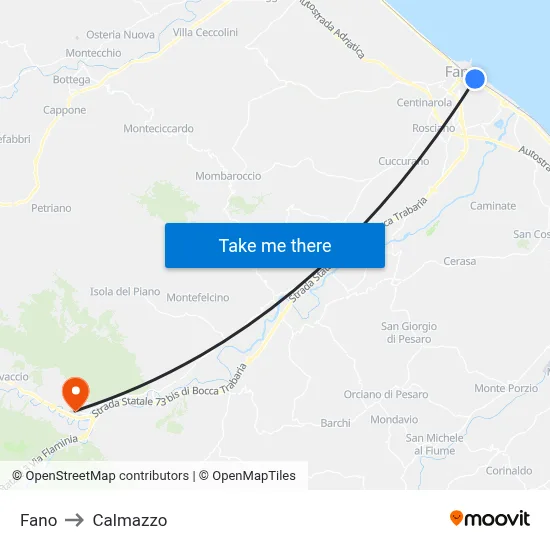 Fano to Calmazzo map