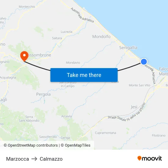 Marzocca to Calmazzo map