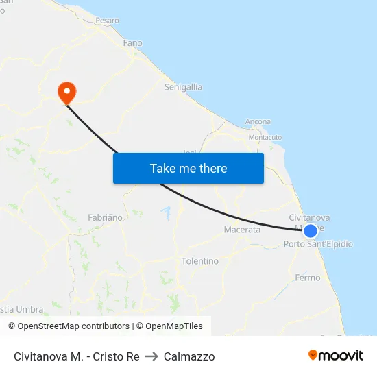 Civitanova Marche - Cristo Re to Calmazzo map